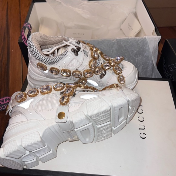 Gucci Flashtrek Sneakers With Removable Crystals, Size 6 - Picture 2 of 8